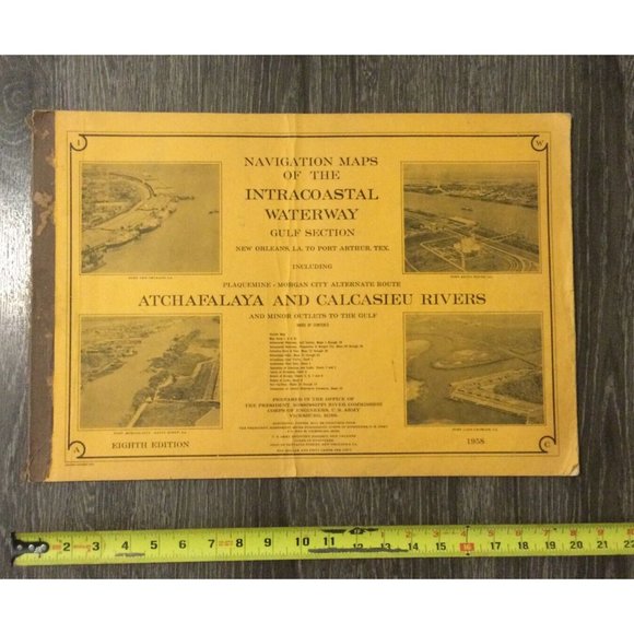 Vintage Navigation Maps of Gulf Intracoastal Waterway Gulf Section 1958 - Picture 2 of 5